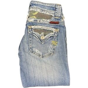 Miss Me Camo Bling Distressed Y2K Jeans